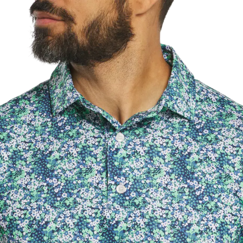 FootJoy Garden Print Lisle Men's Polo | Navy
