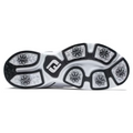The image shows the bottom of FootJoy Golf Specialty Mens Shoes with six large, spiked cleats, a black-and-white pattern, and a central stylized FootJoy logo.