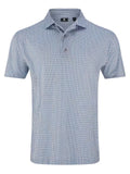 FootJoy Houndstooth Geo Print Lisle Men's Polo in White, Navy and Grey