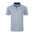 The FootJoy Men’s Citrus Print Lisle Polo in White/Navy features short sleeves, a tailored fit, button-up collar, and ProDry performance fabric for comfort, paired with a subtle citrus print for stylish play on the course.