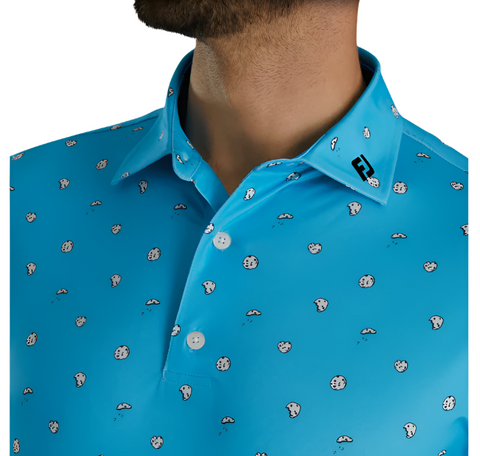 FootJoy Men's Cookie Print Lisle Self Collar Polo