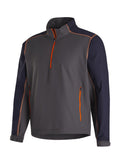 FootJoy Men's Full-Zip Sport Wind Shirt Charcoal/Navy/Orange