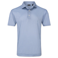 White/Skyway FootJoy Men's Loop Print Lisle Polo featuring four-way stretch, a subtle geometric pattern, button-up collar, and small black logo on the left collar tip, shown against a white background.