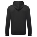 Back view of the FootJoy Men's Ottoman Jacquard Pullover Hoodie in black, long sleeves, plain design with no visible logos or patterns, displayed against a white background.