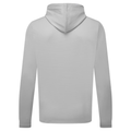 Back view of the FootJoy Men's Ottoman Jacquard Pullover Hoodie in grey with long sleeves and a classic, logo-free design—an athletic golf layer shown against a white background.