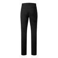 Back view of FootJoy Mens Par Trousers by FootJoy in black, featuring two back welt pockets, straight legs, a tailored fit, and moisture-wicking fabric, shown on a plain white background.
