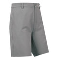 FootJoy Men's Performance Shorts in grey feature belt loops, side pockets, and a button waist. Crafted by FootJoy from moisture-wicking fabric for comfort—ideal for golf. Displayed against a plain white background.