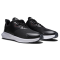 FootJoy QMotion men's golf shoes in Black/Black/Red – angled pair view