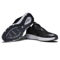 FootJoy QMotion men's golf shoes in Black/Black/Red – upper and outsole view