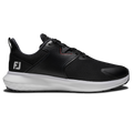 FootJoy QMotion men's golf shoes in Black/Black/Red – outer side view
