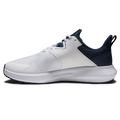 FootJoy QMotion men's golf shoes in White/White/Navy – inner side view