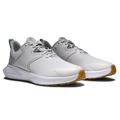 FootJoy QMotion women's golf shoes in Grey/Grey/Green – angled pair view