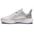 FootJoy QMotion women's golf shoes in Grey/Grey/Green – inner side view