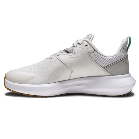 FootJoy QMotion women's golf shoes in Grey/Grey/Green – inner side view
