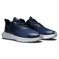 FootJoy QMotion women's golf shoes in Navy/Navy/White – angled pair view