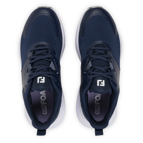 FootJoy QMotion women's golf shoes in Navy/Navy/White – top view