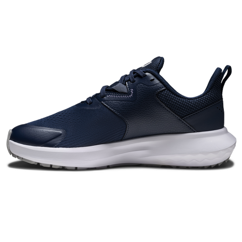 FootJoy QMotion women's golf shoes in Navy/Navy/White – inner side view