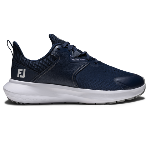 FootJoy QMotion women's golf shoes in Navy/Navy/White – outer side view