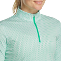 Foot Joy Quarter Zip Long Sleeve Women's Sun Protection Shirt White Emerald M, view 4