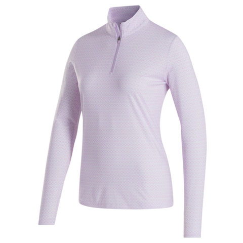 FootJoy Quarter-Zip Long Sleeve Women's Sun Protection Shirt | White/Orchid Print