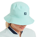 FootJoy Reversible Bucket Hat Navy/Light Aqua - light aqua side