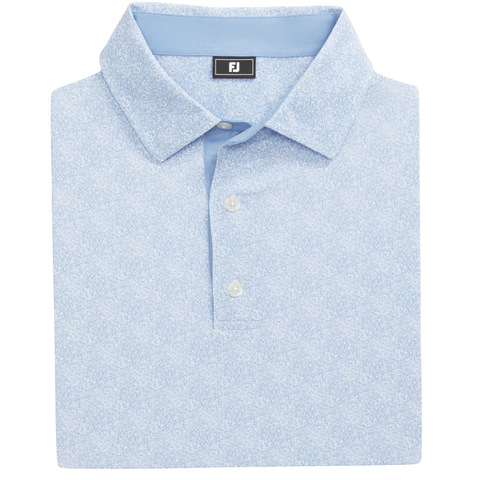 Foot Joy Speckle Print Lisle Men's Polo Blue Jay White M, view 3
