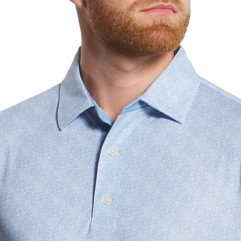 FootJoy Speckle Print Lisle Men's Polo | Blue Jay/White