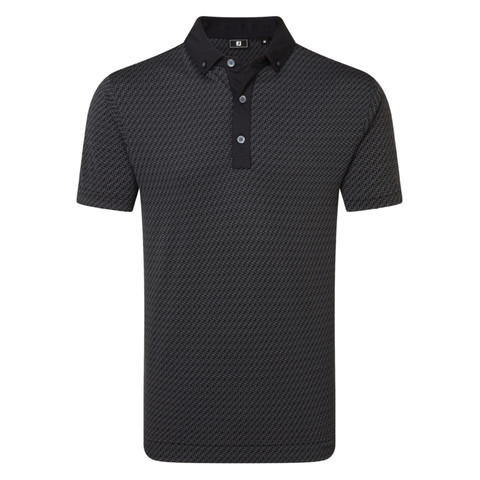 FootJoy Star Geo Jacquard Men's Polo | Black