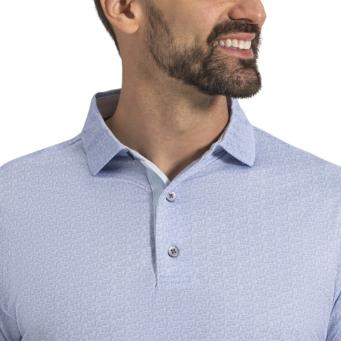 FootJoy Tee Time Lisle Men's Polo | Periwinkle/Ice Water