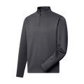 A dark gray long-sleeve quarter-zip pullover sweater displayed on a ghost mannequin against a plain white background.