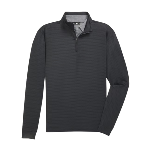FootJoy Tonal Deco Diamond Print Men's Midlayer Pullover | Black