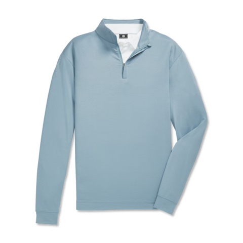 FootJoy Tonal Deco Diamond Print Men's Midlayer Pullover | Steel Blue