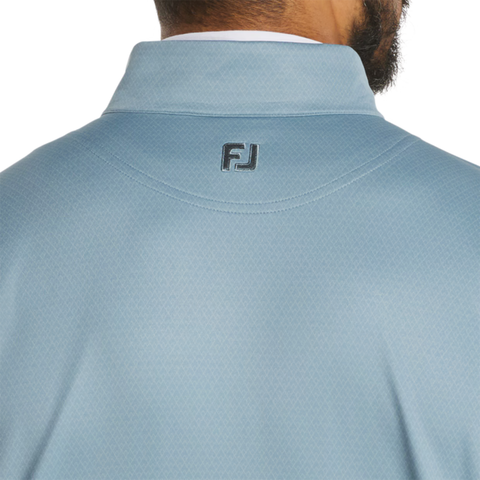 FootJoy Tonal Deco Diamond Print Men's Midlayer Pullover | Steel Blue
