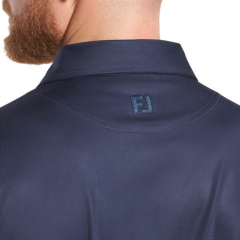 Foot Joy Tonal Dot Print Lisle Men's Polo Navy M, view 3