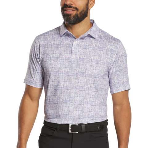 FootJoy Tweed Print Lisle Men's Polo | White/High Tide