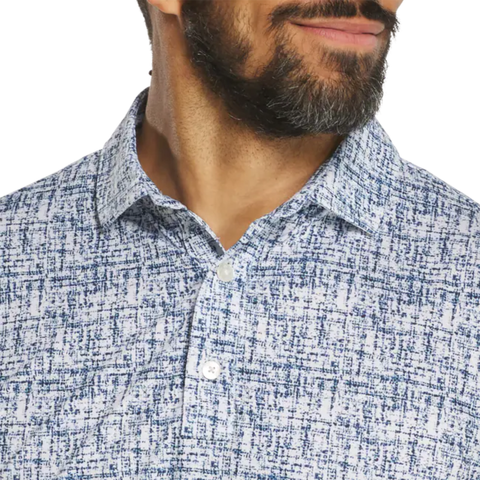 FootJoy Tweed Print Lisle Men's Polo | White/Navy