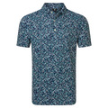 FootJoy Watercolour Floral Pique Men's Polo Navy/Sunshine – front view