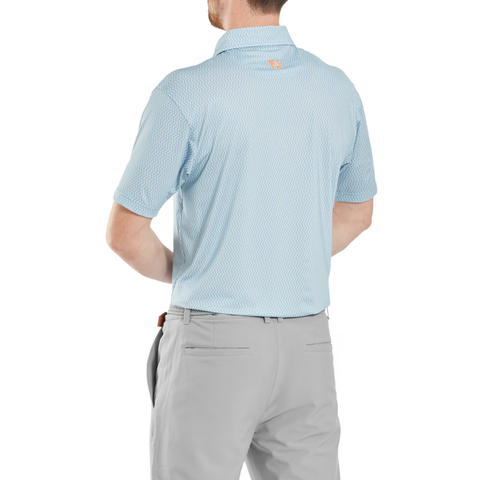 FootJoy Wiggle Print Lisle Men's Polo | Blue Jay/Pistachio/White