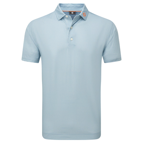 FootJoy Wiggle Print Lisle Men's Polo | Blue Jay/Pistachio/White