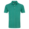 FootJoy Wingtip Floral Lisle Men's Polo Field Green/White – front view