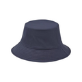 FootJoy reversible bucket hat in solid navy, featuring a clean back view. The hat offers versatile styling with a gingham pattern lining on the inside for a two-in-one design.