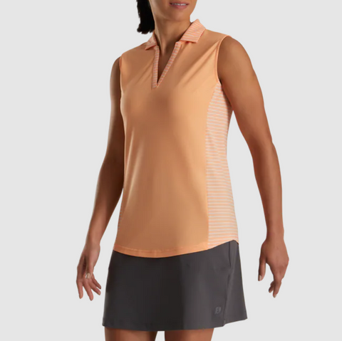 FootJoy Women's Sleeveless Open Placket Shirt Melon