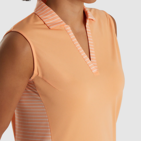 FootJoy Women's Sleeveless Open Placket Shirt Melon