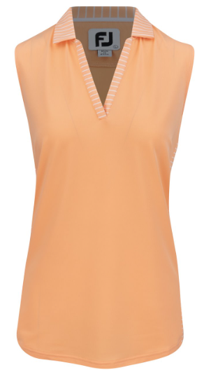 FootJoy Women's Sleeveless Open Placket Shirt Melon