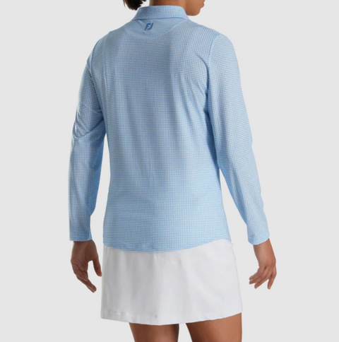 FootJoy Womens Sun Protection Shirt Blue Houndstooth