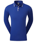 Front View of the blue Footjoy Lightweight Long Sleeve Pique Sun Protection Men's Shirt 