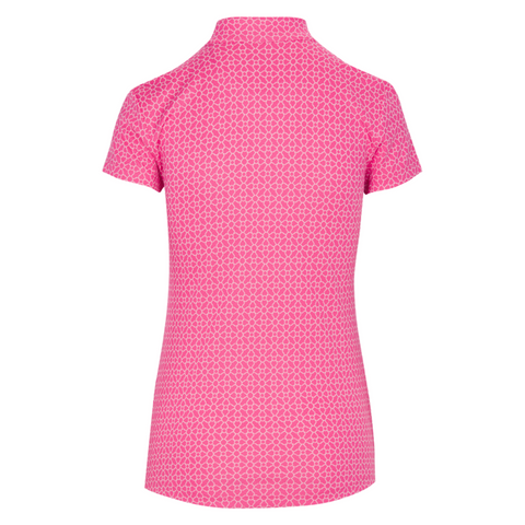 Greg Norman Womens Trellis Jacquard Button Polo