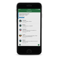 A smartphone shows a chat where users share golf tips, encouragement, and jokes while discussing the advantages of using the Garmin Approach G80 Handheld GPS + Launch Monitor by Garmin.
