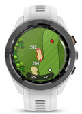Garmin Approach S70 42mm Powder Grey showing golf hazards