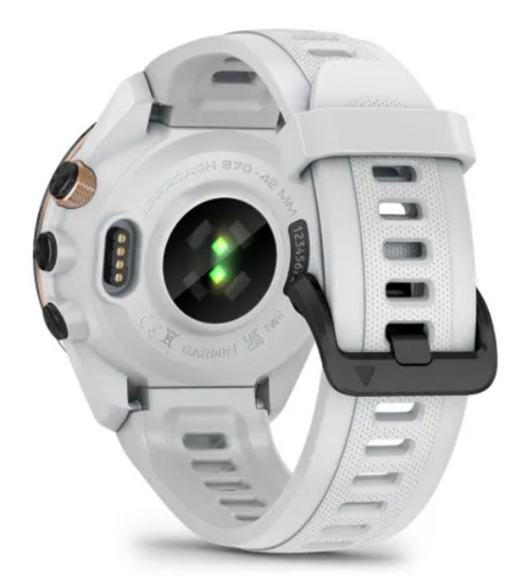 Garmin Approach S70 42mm Powder Grey rear sensor view